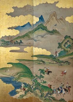 Arts D'Asie | Tora Tori Paravent Japonais A Six Panneaux De Moghols En Chasse 17E/18E Siecle