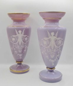 Verrerie, Cristallerie | Anne Besnard Paire De Vases En Opaline, Xixe Siecle