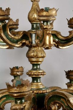 Louis Xiv | Costermans Antiquités Lustre Baroque Italien En Bois Dore Et Laque