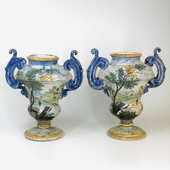 Regence | Bils Céramiques Paire De Vases En Faience De Naples Ou Terchi - Debut Du Xviiie Siecle