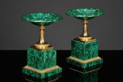 Objet De Decoration | Kollenburg Antiquairs Paire De Tazzas Russes En Malachite, Circa 1820