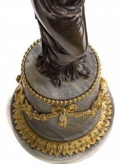 Louis Xvi | Christophe Havas Paire De Candelabres Louis Xvi En Bronze Patine Et Dore