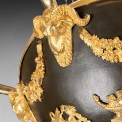 Empire | Laurent Chalvignac Lustre En Bronze Patine Et Dore Epoque Empire Circa 1800