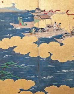 Arts D'Asie | Tora Tori Paravent Japonais A 6 Panneaux - La Guerre Des Genpei 18E Siecle