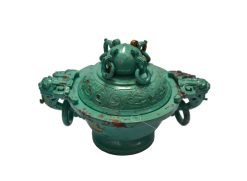 Arts D'Asie | Conservatoire Sakura Brule-Parfums En Turquoise Sculptee De Dragons, Chine Periode Qing