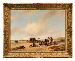 Nouveautes | Antichità Castelbarco La Plage De Scheveningen, Hubertus Van Hove (La 1814 -1865)