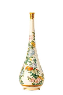 Xixe Siecle | Mastromauro Japanese Art Vase Satsuma A Decor D'Un Jardin De Chrysanthemes