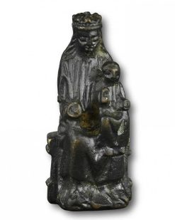 Art Sacre, Objets Religieux | Matthew Holder Figure En Bronze De La Vierge A L'Enfant Assise,14E Siecle