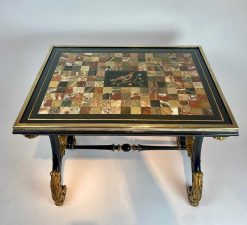 Louis-Philippe | Robin Kowalski Antiques Table Italienne Avec Plateau En Marbre Et Pietra Dura