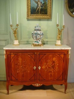 Transition | Antiquaires Balzeau & Brion Buffet Commode A Portes Epoque Transition Estampille De Denizot