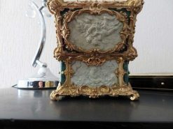 Objets De Vitrine | Antiquités Biau Boite En Malachite, Bronze Et Porcelaine Epoque Napoleon Iii