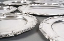 Argenterie Et Orfevrerie | Emmanuel Redon Silver Fine Art Gustave Odiot Set De Dix Plats En Argent Massif Xixe Siecle