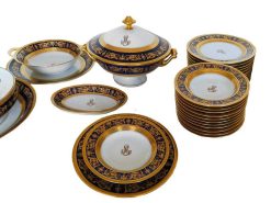 Ceramiques, Porcelaines | Antiquités Biau Bleu De Four Haviland Imperator, Service Complet En Porcelaine De Limoges