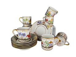 Ceramiques, Porcelaines | L'orfèvrerie lyonnaise Le Tallec - "Cirque Chinois" Service 6 Tasses En Porcelaine