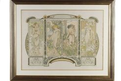 Gravures Anciennes | Galerie Tourbillon Les Fleurs - Alphonse Mucha (1860-1939)