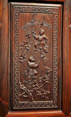 Annees 50-60 | Conservatoire Sakura Imposant Trone En Bois Sculpte, Chine 20E Siecle