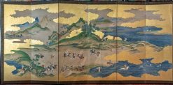 Arts D'Asie | Tora Tori Paravent Japonais A Six Panneaux De Moghols En Chasse 17E/18E Siecle