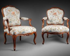 Sieges | Franck Baptiste Paris Paire De Fauteuils A La Reine Par Nogaret, Lyon Vers 1770