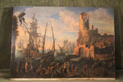 Louis Xiv | Didascalies Scene De Port, Ecole Italienne Vers 1700