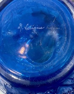 Verrerie, Cristallerie | BG Arts 1919 Rene Lalique - Vase Perruches Bleu Electrique