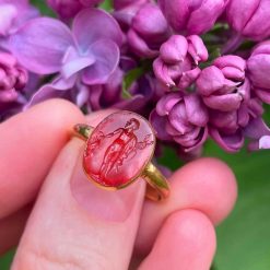 Xviie Siecle | Matthew Holder Bague En Or Sertie D'Une Intaille En Cornaline Du Dieu Romain Mercure