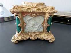 Objets De Vitrine | Antiquités Biau Boite En Malachite, Bronze Et Porcelaine Epoque Napoleon Iii