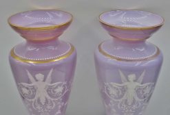 Verrerie, Cristallerie | Anne Besnard Paire De Vases En Opaline, Xixe Siecle