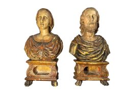 Art Sacre, Objets Religieux | Le jardin des Moines Paire De Bustes Reliquaires Des Saints Sylvie Et Gordien Fin Xviie