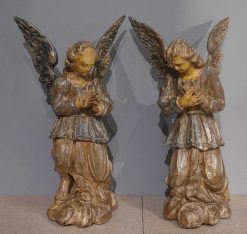 Louis Xv | Gérardin et Cie Paire D'Anges Polychrome, Italie Xviiie Siecle