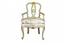 Louis Xv | Galleria Sinigaglia Paire De Fauteuils Venitiens En Bois Laque Et Dore, Milieu Du Xviiie Siecle